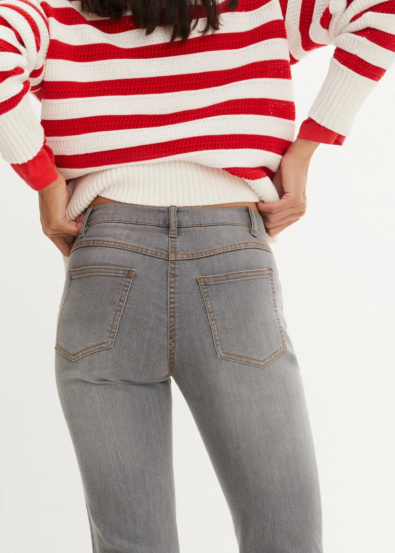 Jean droit taille mi-haute, extensible