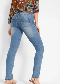 Jean droit taille mi-haute, extensible