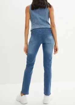 Jean droit taille mi-haute, extensible