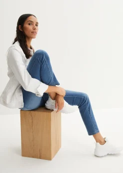 Jean droit taille mi-haute, extensible