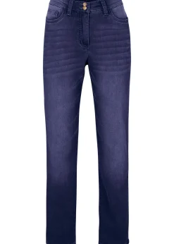 Jean droit taille mi-haute élastiquée, doublure chaude