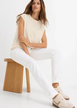 Jean droit taille mi-haute, extensible