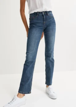 Jean droit taille mi-haute, extensible