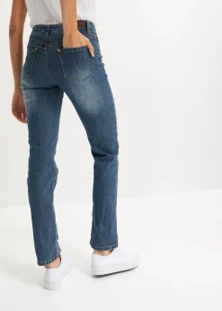 Jean droit taille mi-haute, extensible
