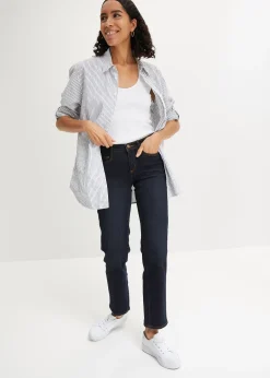 Jean droit taille mi-haute, extensible