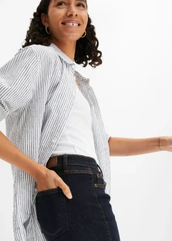 Jean droit taille mi-haute, extensible