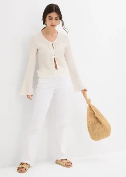 Jean droit taille mi-haute, extensible