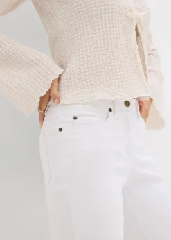 Jean droit taille mi-haute, extensible