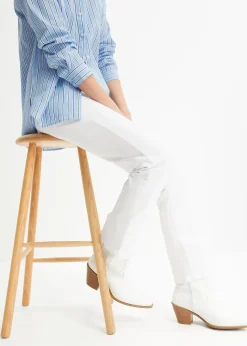 Jean droit taille mi-haute, extensible