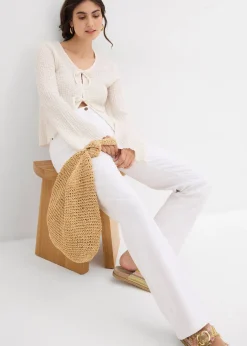 Jean droit taille mi-haute, extensible