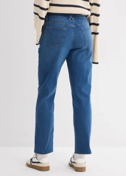 Jean droit, taille mi-haute, cropped