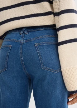 Jean droit, taille mi-haute, cropped