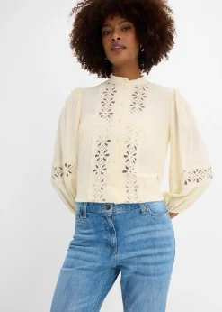 Jean droit taille mi-haute et élastiquée