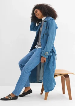 Jean droit taille mi-haute, extensible