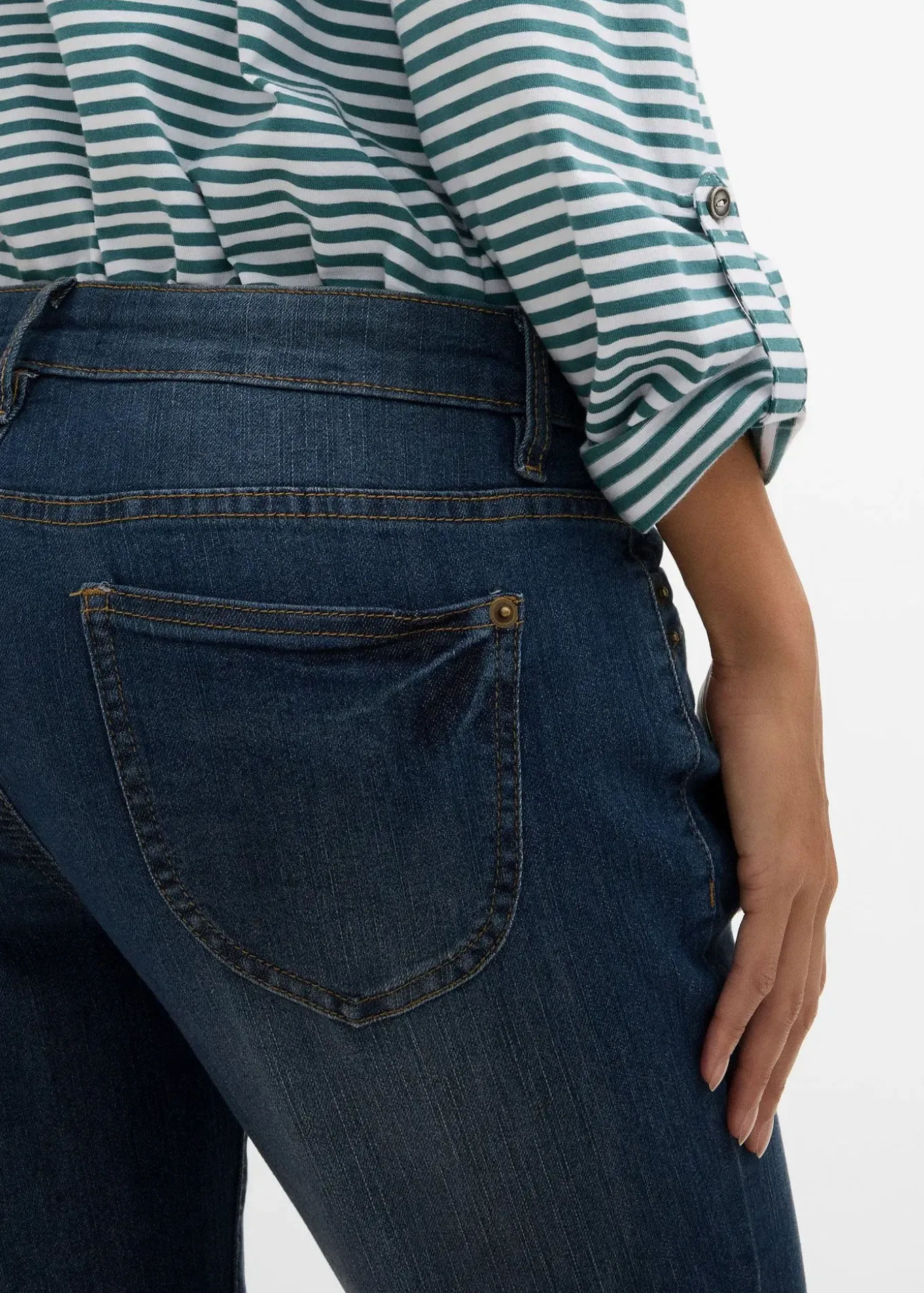 Jean droit taille mi-haute, extensible
