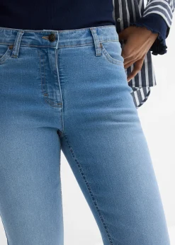 Jean droit taille mi-haute, extensible