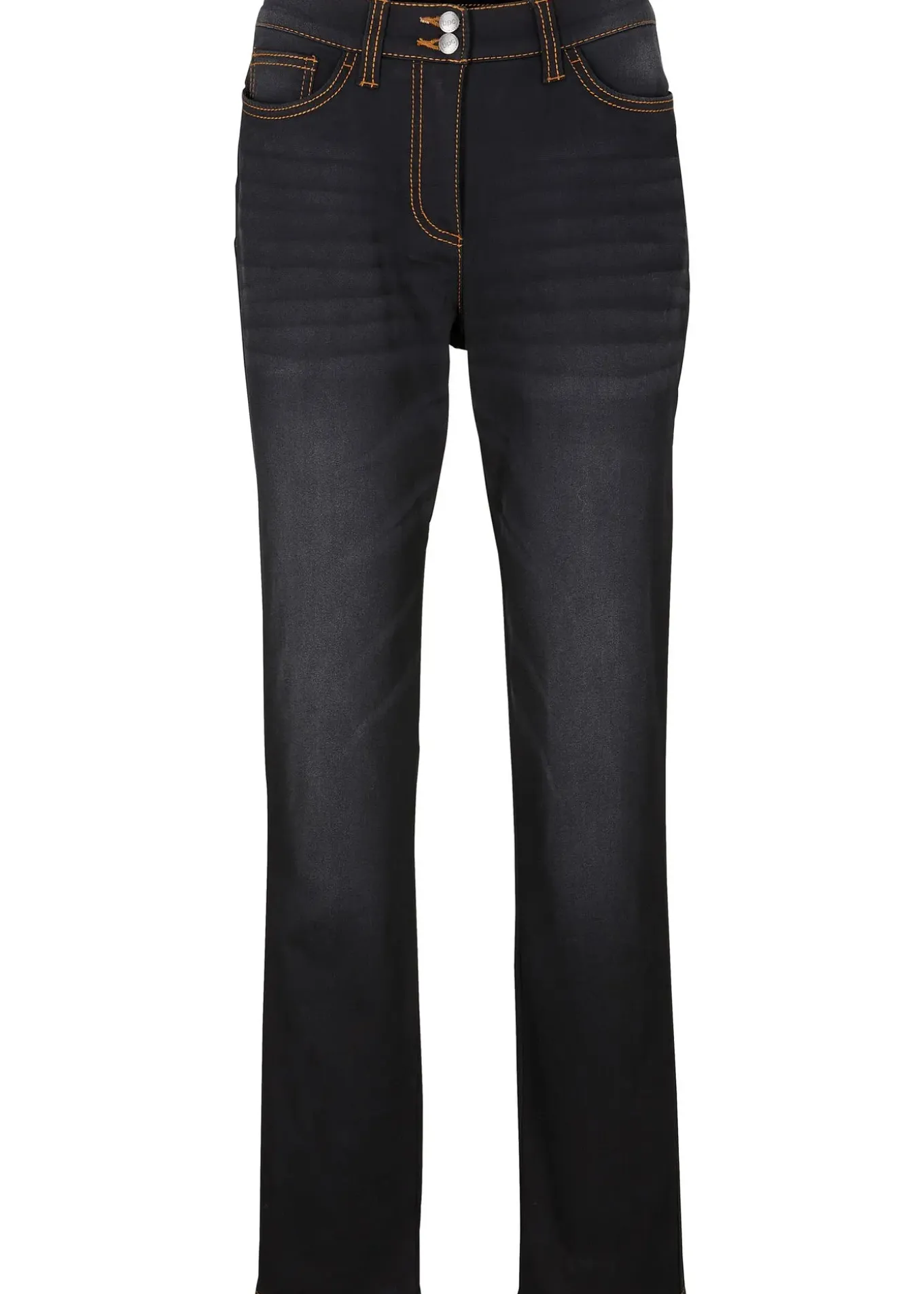 Jean droit taille mi-haute élastiquée, doublure chaude