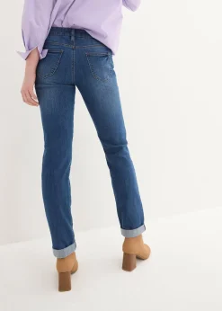 Jean droit taille mi-haute, extensible