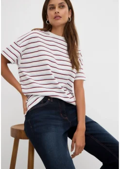 Jean droit taille mi-haute et élastiquée