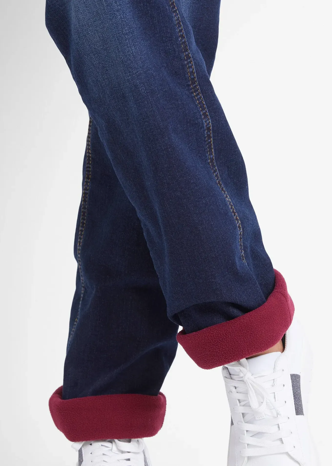 Jean droit taille mi-haute, thermique