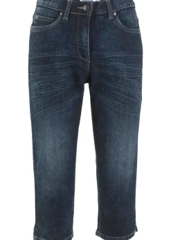 Jean droit, taille mi-haute, extensible