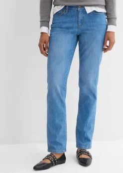 Jean droit taille mi-haute, extensible