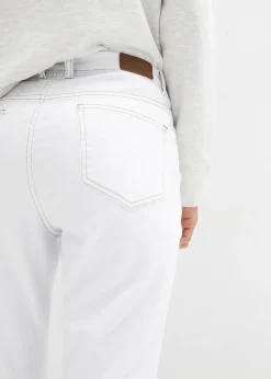 Jean droit taille mi-haute, extensible