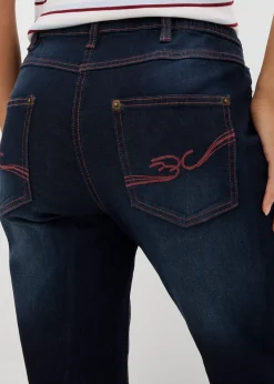 Jean droit taille mi-haute et élastiquée