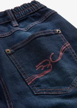 Jean droit taille mi-haute et élastiquée