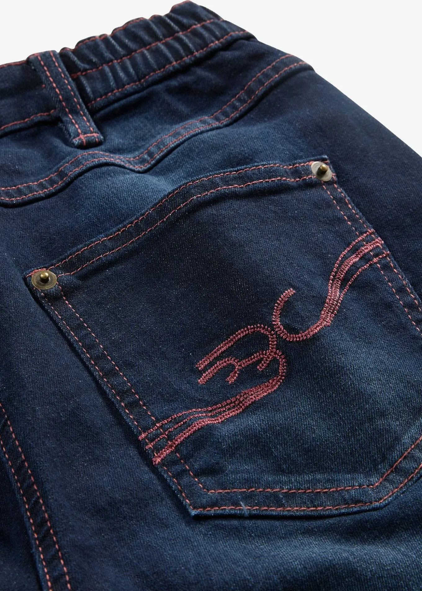 Jean droit taille mi-haute et élastiquée