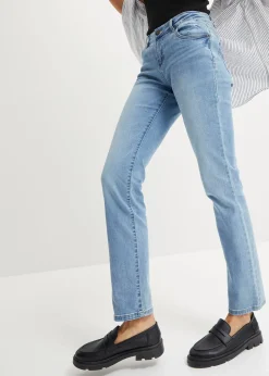 Jean droit taille mi-haute, extensible