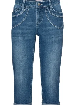 Jean droit taille mi-haute, cropped