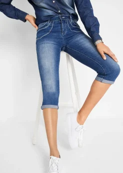 Jean droit taille mi-haute, cropped