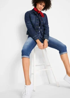 Jean droit taille mi-haute, cropped