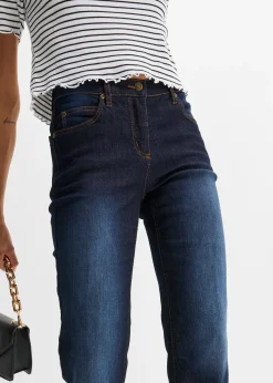 Jean droit taille mi-haute, extensible