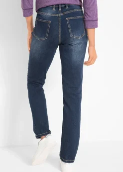 Jean droit taille mi-haute, extensible