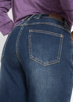 Jean droit taille mi-haute, extensible