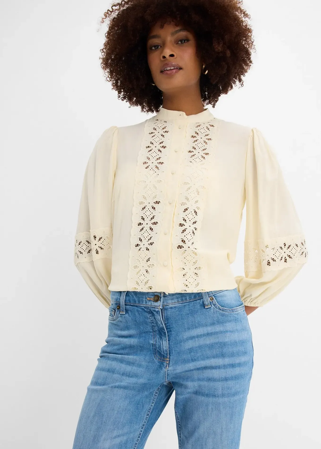 Jean droit taille mi-haute et élastiquée