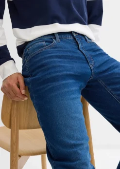 Jean extensible loose, taille élastiquée, doublure chaude, droit