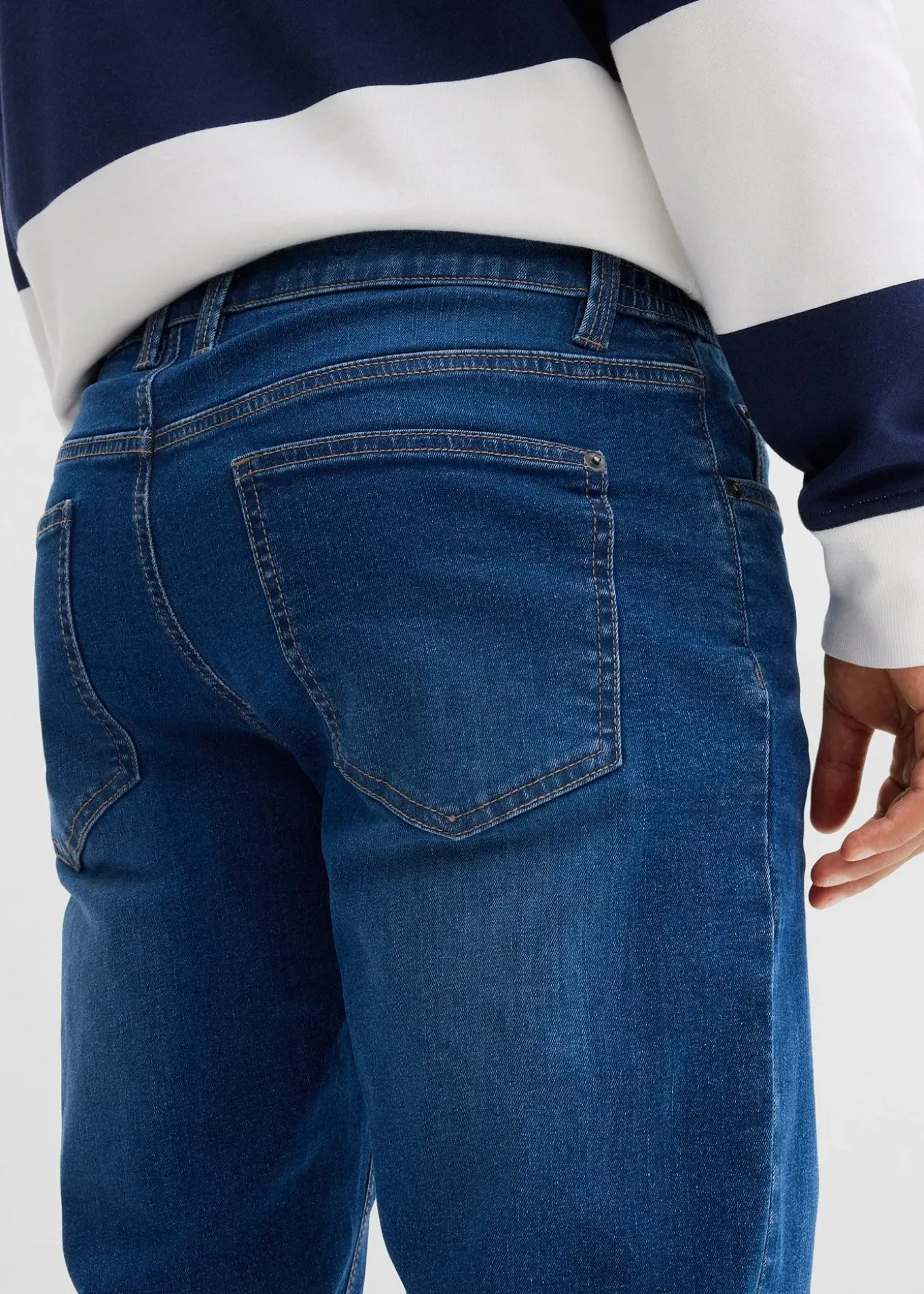 Jean extensible loose, taille élastiquée, doublure chaude, droit