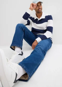 Jean extensible loose, taille élastiquée, doublure chaude, droit