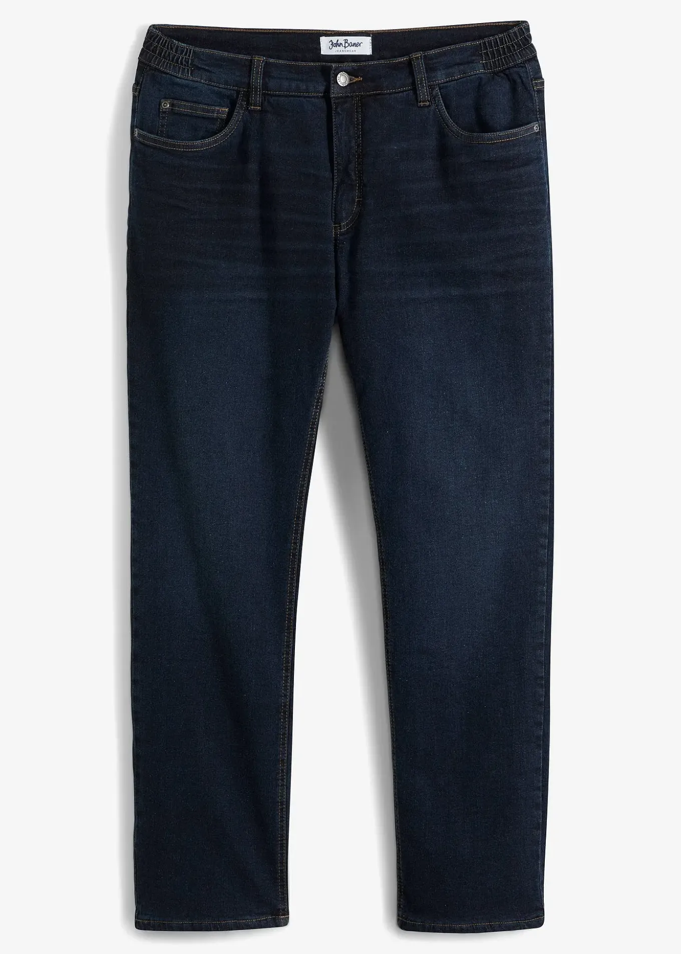 Jean extensible loose, taille élastiquée, doublure chaude, droit