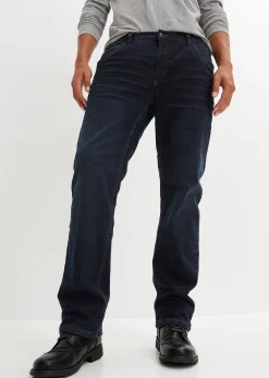 Jean extensible loose, taille élastiquée, doublure chaude, droit