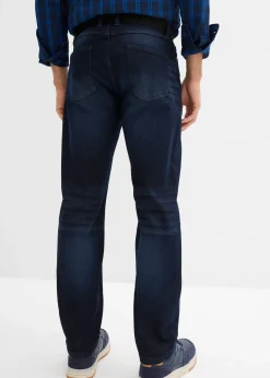 Jean extensible regular avec ceinture, droit