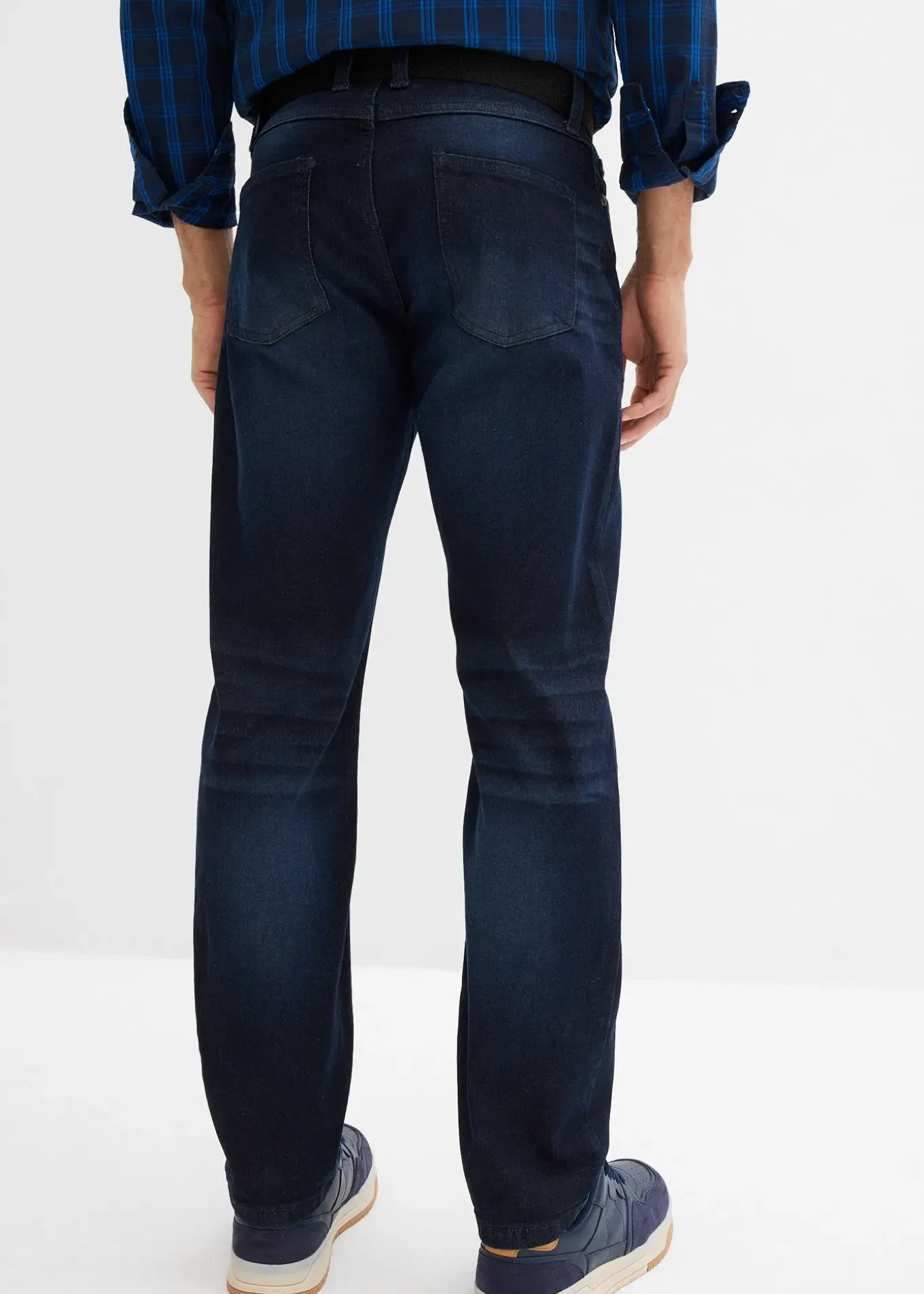 Jean extensible regular avec ceinture, droit