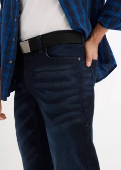 Jean extensible regular avec ceinture, droit