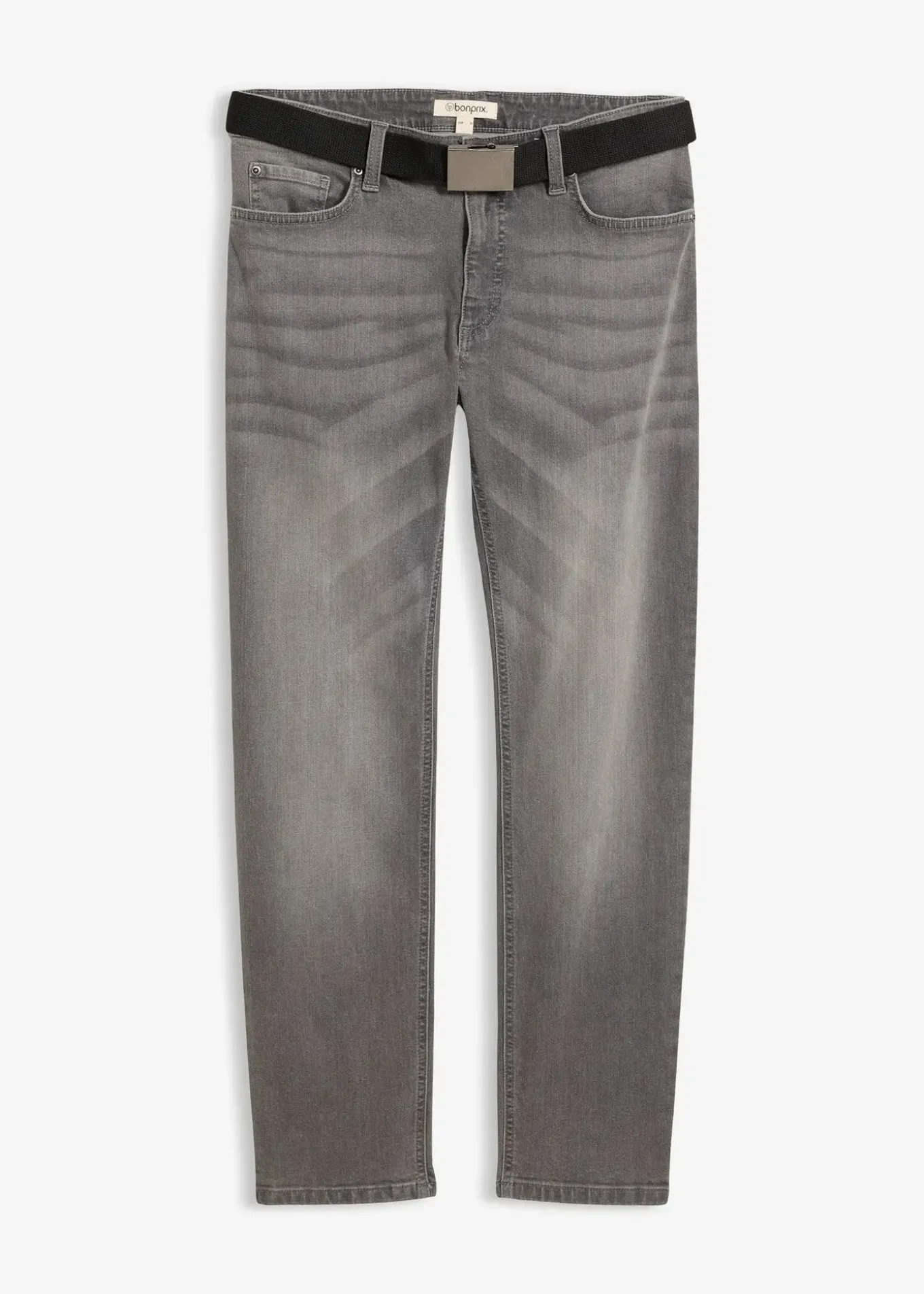 Jean extensible regular avec ceinture, droit