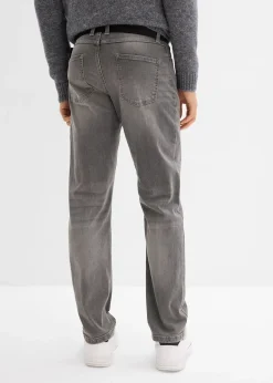 Jean extensible regular avec ceinture, droit