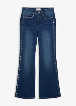 Jean flare taille haute avec rivets