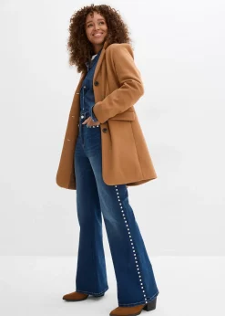 Jean flare taille haute avec rivets